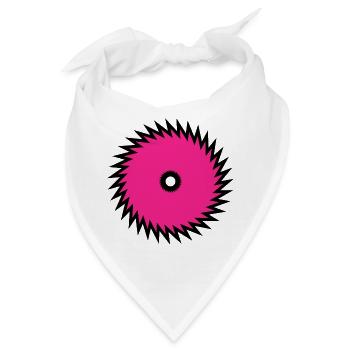 Magenta Spikenkreis Kreissäge Pink - Bandana - Weiß - Vorne