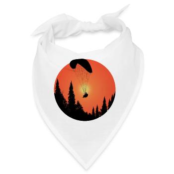 Gleitschirm Gleitschirmflieger im Sonnenuntergang - Bandana - Weiß - Vorne