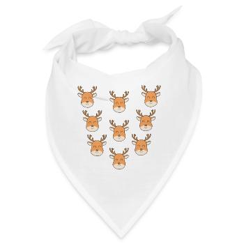 Cartoon-Hirschgesichter - Bandana - Weiß - Vorne
