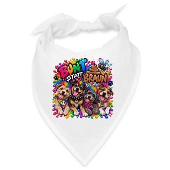 Bunt statt Braun: Hundevielfalt - Bandana - Weiß - Vorne