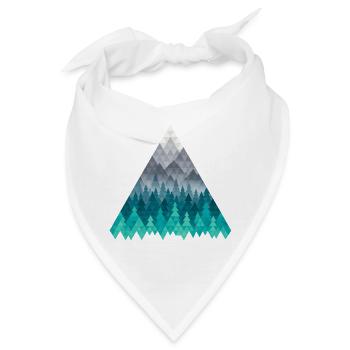 Geometrischer Wald im Blaugrün - Bandana - Weiß - Vorne