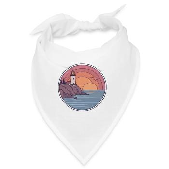 Küstenleuchtturm Sonnenuntergang Patch - Bandana - Weiß - Vorne