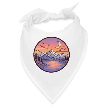 Mondsee Berglandschaft - Bandana - Weiß - Vorne