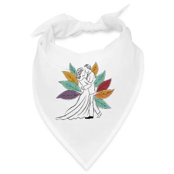 Tanzendes Paar im Herbstlaub - Bandana - Weiß - Vorne