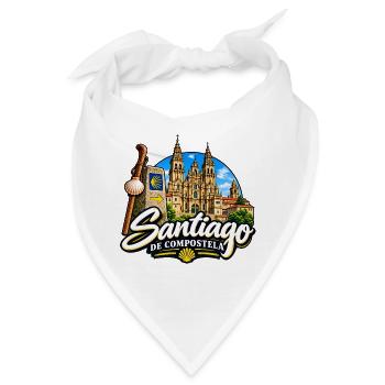 Santiago de Compostela – Jakobsweg & Pilgerziel - Bandana - Weiß - Vorne