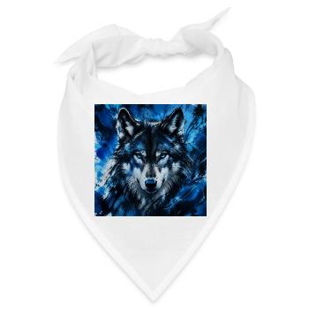 Azure Wolf Porträt-Splash - Bandana - Weiß - Vorne