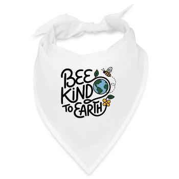 Bee Kind to Earth – Abeille & Terre Écologique - Bandana - Weiß - Vorne