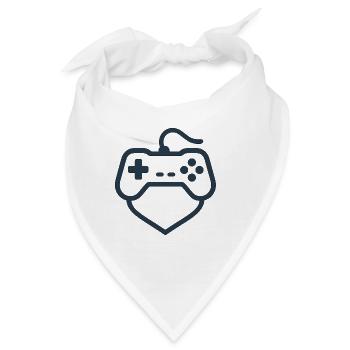 Retro Controller Silhouette – Clean Gamer-Shirt - Bandana - Weiß - Vorne