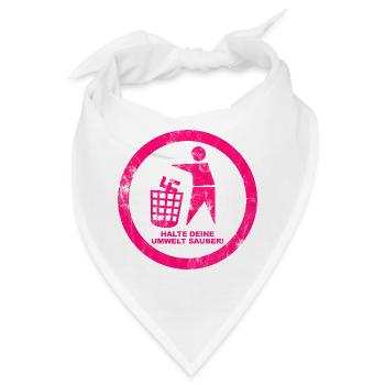 Gegen Rechts - Halte deine Umwelt sauber - FCK NZS - Bandana - Weiß - Vorne