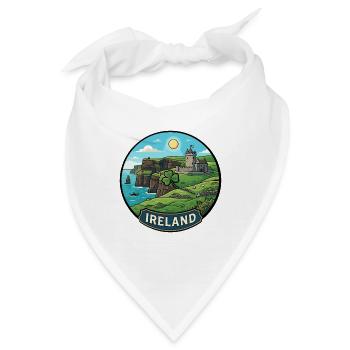 Irland-Reiseabzeichen Klippen von Moher Shamrock - Bandana - Weiß - Vorne
