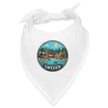 Schweden Reiseabzeichen Dala Pferdearchipel - Bandana - Weiß - Vorne