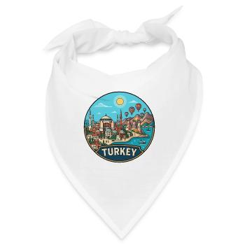 Türkei-Reiseabzeichen Hagia Sophia Kappadokien - Bandana - Weiß - Vorne