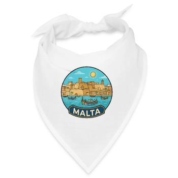 Malta Reiseabzeichen Valletta Harbor Luzzu Boot - Bandana - Weiß - Vorne