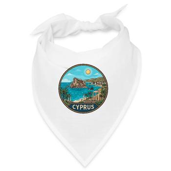 Zypern-Reiseabzeichen Aphrodite-Felsen Mittelmeerraum - Bandana - Weiß - Vorne