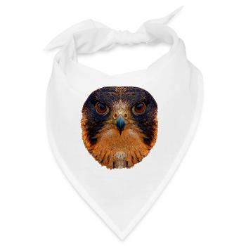 Falken Kopf im Flammenlicht - Bandana - Weiß - Vorne