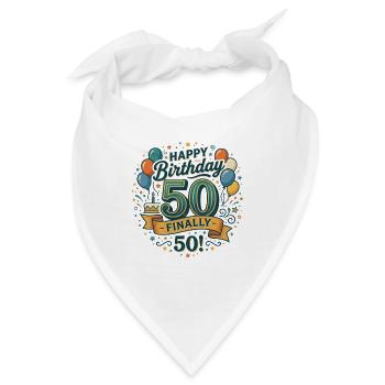 Alles Gute zum Geburtstag endlich 50 Bash Konfetti-Party - Bandana - Weiß - Vorne