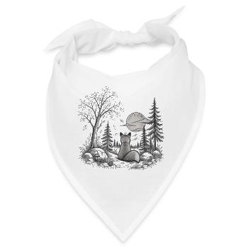 Cute Forrest - Niedlicher Wald - Bandana - Weiß - Vorne