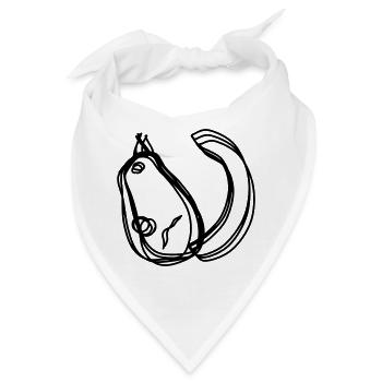 Eichhörnchen handgezeichnet - Bandana - Weiß - Vorne