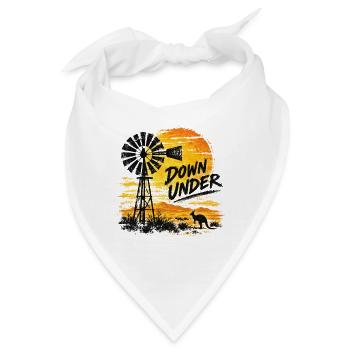 Australia - Down Under - Australien - Windrad - Bandana - Weiß - Vorne