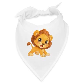 Löwe – niedliches Löwenkind - Bandana - Weiß - Vorne