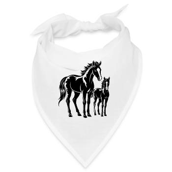 Pferd und Fohlen - Bandana - Weiß - Vorne