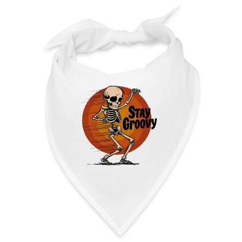 Tanzendes Skelett Stay Groovy - Bandana - Weiß - Vorne