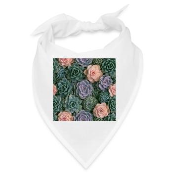 Pastellrosa und Sukkulenten - Bandana - Weiß - Vorne