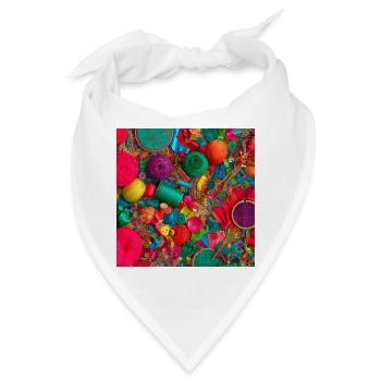 Farbige Stiche: Textilwerkstatt Sparkle - Bandana - Weiß - Vorne