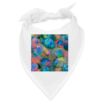 Regenbogen-Neonfisch - Bandana - Weiß - Vorne