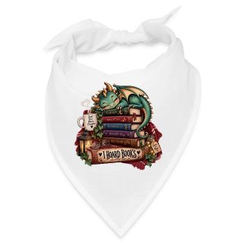 Bücherstapel Drachenfreund - Bandana - Weiß - Vorne