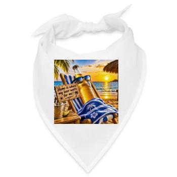 Strandbier Sich zu Hause fühlen - Bandana - Weiß - Vorne