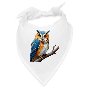 Owl in Hoodie Standing Design - Bandana - Weiß - Vorne