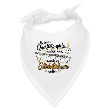 Querflöte Witz Stabführer heißt - Bandana - Weiß - Vorne