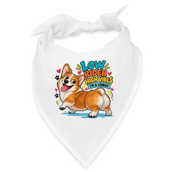 High Vibes Corgi - Bandana - Weiß - Vorne