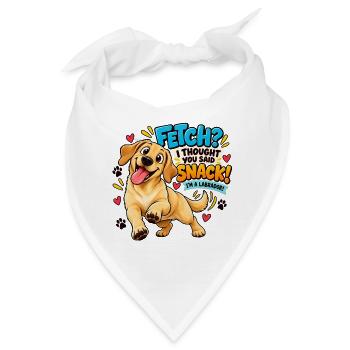 Labrador Snack Spruch - Bandana - Weiß - Vorne