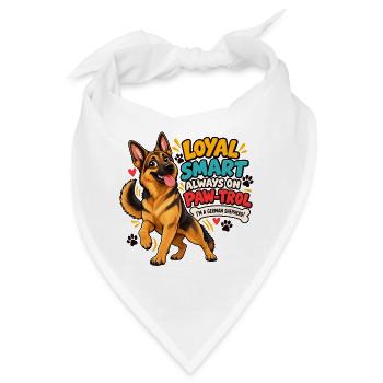 Loyal & Smart German Shepherd Paw-Trol - Bandana - Weiß - Vorne