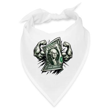 Starker Dollar Bill Muskel-Hustle - Bandana - Weiß - Vorne