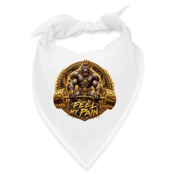 Gorilla Workout Spruch Motivation - Bandana - Weiß - Vorne