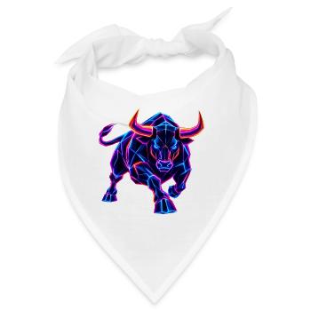 Neon Wall Street Bullenmacht - Bandana - Weiß - Vorne