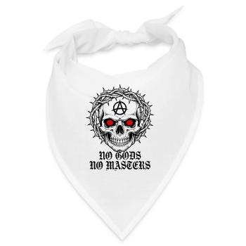 Anarchieschädel mit Dornenkrone - Bandana - Weiß - Vorne