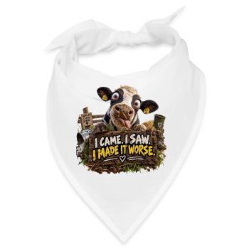 Kuhhumor: Ich kam, sah, machte es schlimmer - Bandana - Weiß - Vorne