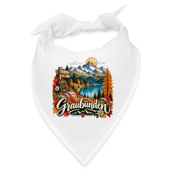 Graubünden Alpenpanorama - Bandana - Weiß - Vorne