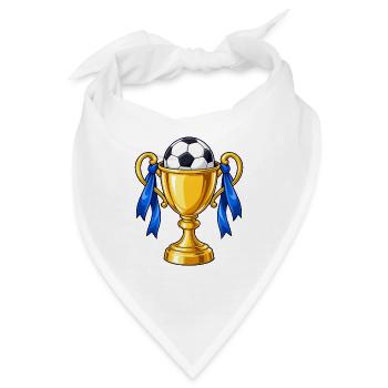 Fußballpokal mit blauen Bändern - Bandana - Weiß - Vorne
