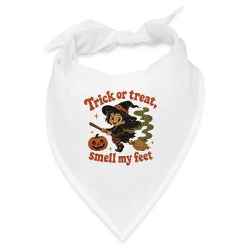 Trick Or Treat Smell My Feet Halloween Hexe Spruch - Bandana - Weiß - Vorne