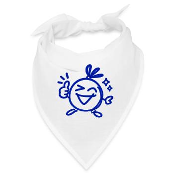 Alles Super – Zwinkernder Charakter Line Art - Bandana - Weiß - Vorne