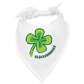 Viel Glück - Glücksbringer - Kleeblatt - Bandana - Weiß - Vorne