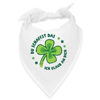 Du schaffst das! – Glücksklee Mutmacher - Bandana - Weiß - Vorne