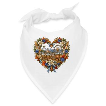 Volksfest im Blumenherz – Riesenrad & Alpen - Bandana - Weiß - Vorne