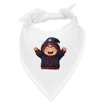 Fröhlicher Sternen Hoodie für Kinder - Bandana - Weiß - Vorne