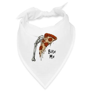 Knochenhand Pizza Bite Me - Bandana - Weiß - Vorne